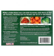 PEAKfresh USA, Produce Bags with Twist Ties, 10 Re-Usable Bags