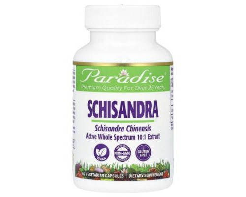 Paradise Herbs, Schisandra, 60 Vegetarian Capsules (250 mg per Capsule) Paradise Herbs, Schisandra, 60 Vegetarian Capsules (250 mg per Capsule)