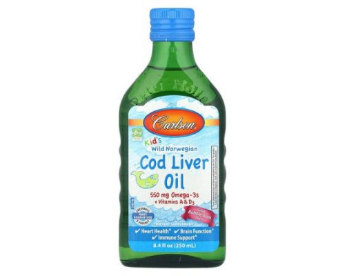 Carlson, Kid's Wild Norwegian, Cod Liver Oil + Vitamins A & D3, Bubble Gum, 8.4 fl oz (250 ml) Carlson, Kid's Wild Norwegian, Cod Liver Oil + Vitamins A & D3, Bubble Gum, 8.4 fl oz (250 ml)