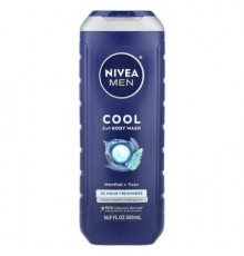 Nivea, Men, Cool 3 in 1 Body Wash, Menthol & Yuzu, 16.9 fl oz (500 ml)