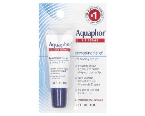 Aquaphor, Lip Repair, Immediate Relief, Fragrance Free, 0.35 fl oz (10 ml) Aquaphor, Lip Repair, Immediate Relief, Fragrance Free, 0.35 fl oz (10 ml)