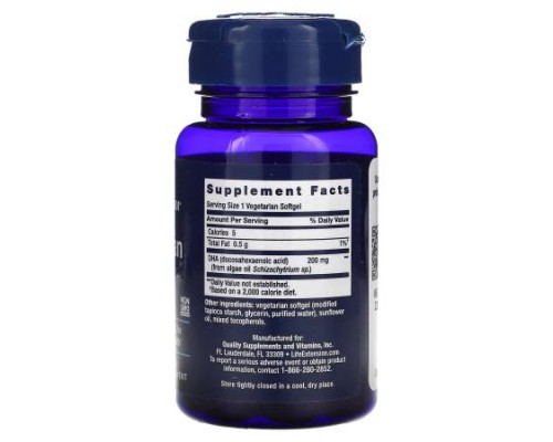 Life Extension, Vegetarian DHA, 30 Vegetarian Softgels (200 mg per Softgel)