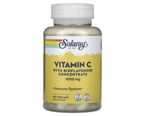 Solaray, Vitamin C with Bioflavonoid Concentrate, 1,000 mg, 100 VegCaps