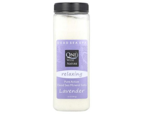 One with Nature, Dead Sea Spa, Mineral Salts, Relaxing, Lavender, 32 oz (907 g)