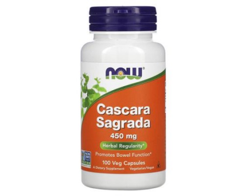 NOW Foods, Cascara Sagrada, 450 mg, 100 Veg Capsules NOW Foods, Cascara Sagrada, 450 mg, 100 Veg Capsules