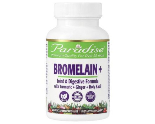Paradise Herbs, Bromelain+, 60 Vegetarian Capsules