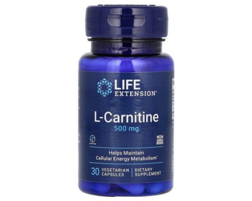Life Extension, L-Carnitine, 500 mg, 30 Vegetarian Capsules