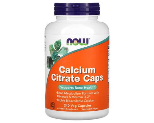 NOW Foods, Calcium Citrate Caps, 240 Veg Capsules