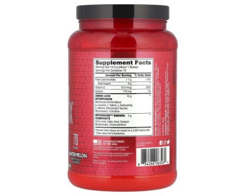 BSN, AminoX®, Endurance & Recovery, Watermelon, 2.24 lb (1.02 kg) BSN, AminoX®, Endurance & Recovery, Watermelon, 2.24 lb (1.02 kg)