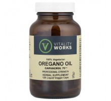 Vitality Works, Oregano Oil, Carvacrol 70™, 510 mg, 120 Liquid Veggie Caps