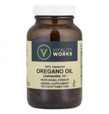 Vitality Works, Oregano Oil, Carvacrol 70™, 510 mg, 120 Liquid Veggie Caps
