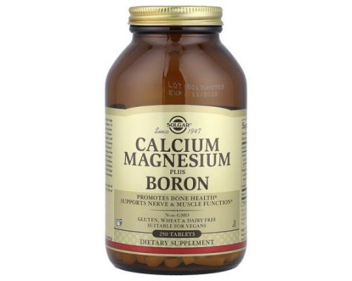 Solgar, Calcium Magnesium Plus Boron, 250 Tablets Solgar, Calcium Magnesium Plus Boron, 250 Tablets