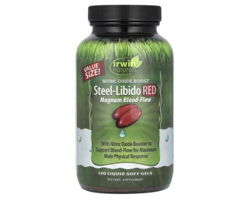 Irwin Naturals, Steel-Libido Red®, Magnum Blood-Flow, 150 Liquid Soft-Gels Irwin Naturals, Steel-Libido Red®, Magnum Blood-Flow, 150 Liquid Soft-Gels