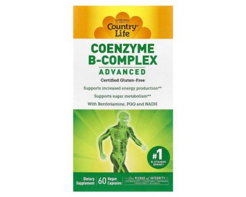 Country Life, Coenzyme B-Complex, Advanced, 60 Vegan Capsules