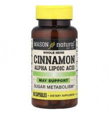 Mason Natural, Cinnamon Alpha Lipoic Acid, 60 Capsules