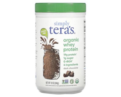 Simply Tera's, Organic Whey Protein, Dark Chocolate, 12 oz (340 g)