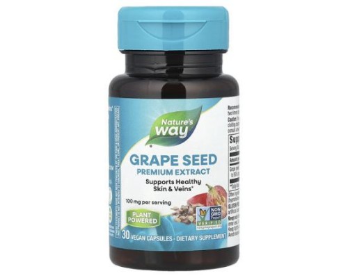 Nature's Way, Grape Seed Premium Extract, 100 mg, 30 Vegan Capsules