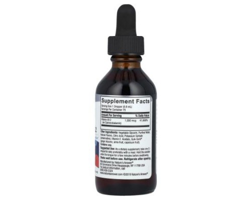 Nature's Answer, Liquid Vitamin B-12, 1,000 mcg, 2 fl oz (60 ml)