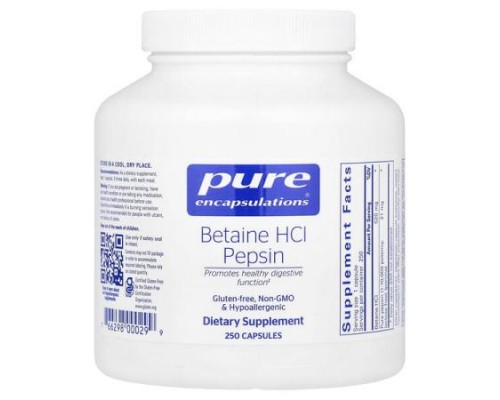 Pure Encapsulations, Betaine HCl Pepsin, 250 Capsules