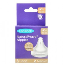 Lansinoh, NaturalWave® Nipples, Slow Flow, 2 Nipples