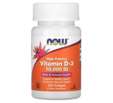 NOW Foods, Vitamin D-3, High Potency , 10,000 IU, 120 Softgels