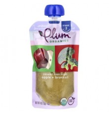 Plum Organics, Organic Baby Food, 6+ Months, Apple & Broccoli, 4 oz (113 g)