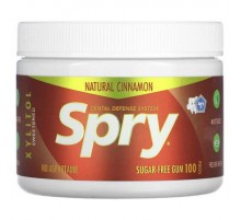 Xlear, Spry, Chewing Gum, Natural Cinnamon, Sugar Free, 100 Pieces