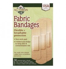 All Terrain, Fabric Bandages, Assorted Sizes, 30 Bandages