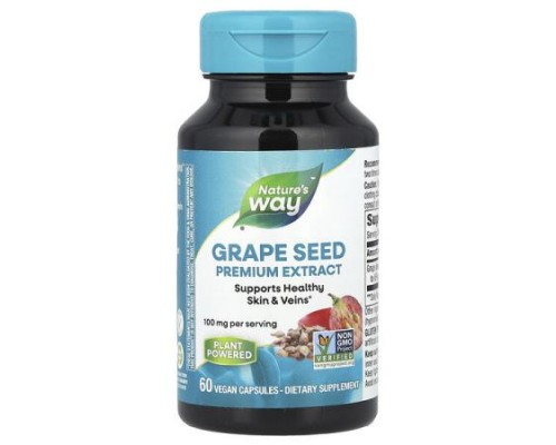 Nature's Way, Grape Seed, Premium Extract, 100 mg, 60 Vegan Capsules