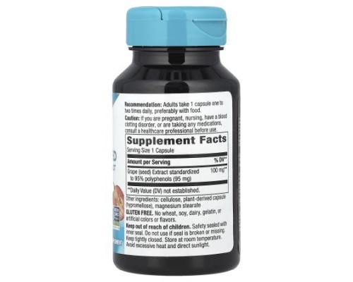 Nature's Way, Grape Seed, Premium Extract, 100 mg, 60 Vegan Capsules