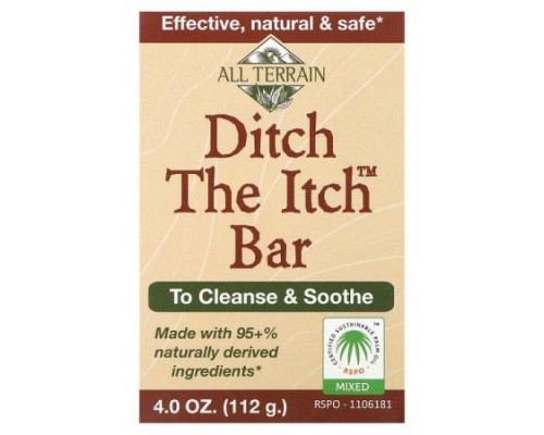 All Terrain, Ditch The Itch Bar Soap, 4 oz (112 g) All Terrain, Ditch The Itch Bar Soap, 4 oz (112 g)