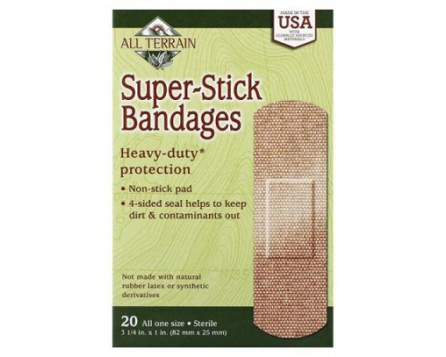 All Terrain, Super-Stick Bandages, 20 Bandages All Terrain, Super-Stick Bandages, 20 Bandages