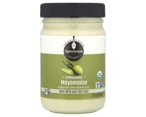Spectrum Culinary, Organic Mayonnaise Blended With Extra Virgin Olive Oil, 12 fl oz (354 ml) Spectrum Culinary, Organic Mayonnaise Blended With Extra Virgin Olive Oil, 12 fl oz (354 ml)
