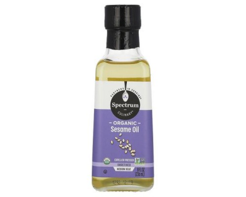 Spectrum Culinary, Organic Sesame Oil, Unrefined , 8 fl oz (236 ml) Spectrum Culinary, Organic Sesame Oil, Unrefined , 8 fl oz (236 ml)