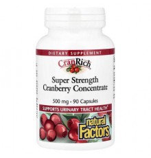 Natural Factors, CranRich®, Cranberry Concentrate, Super Strength, 500 mg, 90 Capsules