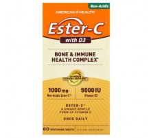 American Health, Ester-C with D3, 60 Vegetarian Tablets