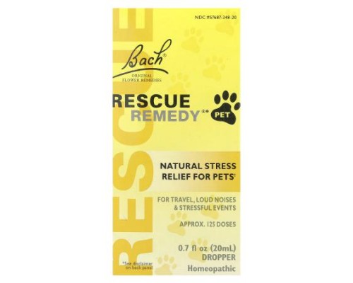 Bach, Rescue Remedy® Pet, Natural Stress Relief For Pets , 0.7 fl oz (20 ml) Bach, Rescue Remedy® Pet, Natural Stress Relief For Pets , 0.7 fl oz (20 ml)