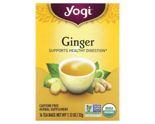 Yogi Tea, Organic Ginger, 16 Tea Bags, 1.12 oz (32 g)