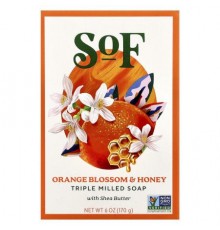 SoF, Triple Milled Bar Soap with Shea Butter, Orange Blossom & Honey, 6 oz (170 g)