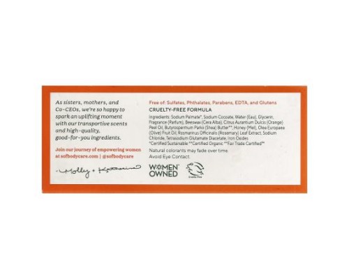 SoF, Triple Milled Bar Soap with Shea Butter, Orange Blossom & Honey, 6 oz (170 g)