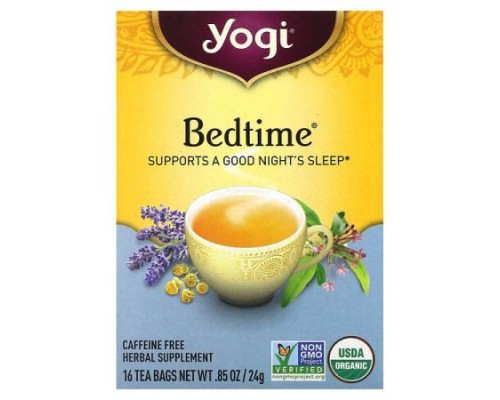 Yogi Tea, Bedtime, Caffeine Free, 16 Tea Bags, .85 oz (24 g)