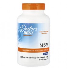 Doctor's Best, MSM, 180 Veggie Caps (1,000 mg per Capsules)
