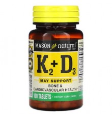 Mason Natural, Vitamin K2 Plus Vitamin D3, 100 Tablets