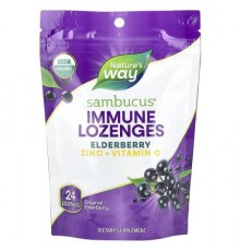 Nature's Way, Sambucus® Elderberry, Immune Lozenges, Original Elderberry, 24 Lozenges