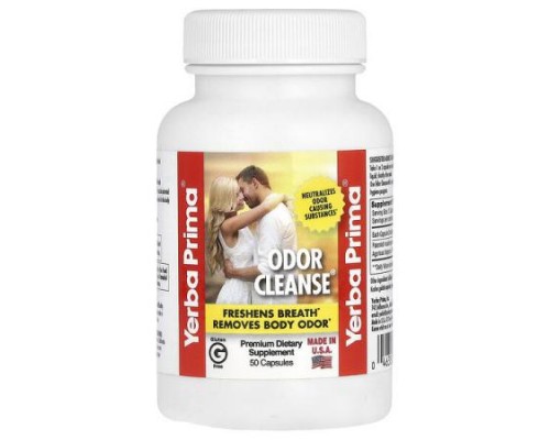 Yerba Prima, Odor Cleanse, 50 Capsules (75 mg per Capsule) Yerba Prima, Odor Cleanse, 50 Capsules (75 mg per Capsule)