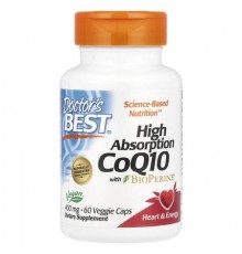Doctor's Best, High Absorption CoQ10 with BioPerine®, 400 mg, 60 Veggie Caps