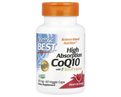 Doctor's Best, High Absorption CoQ10 with BioPerine®, 400 mg, 60 Veggie Caps Doctor's Best, High Absorption CoQ10 with BioPerine®, 400 mg, 60 Veggie Caps