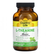 Country Life, L-Theanine, 100 mg, 60 Chewable Tablet