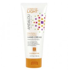 Andalou Naturals, A Path of Light®, Shea Butter + Cocoa Butter Hand Cream, Clementine, 3.4 fl oz (100 ml)