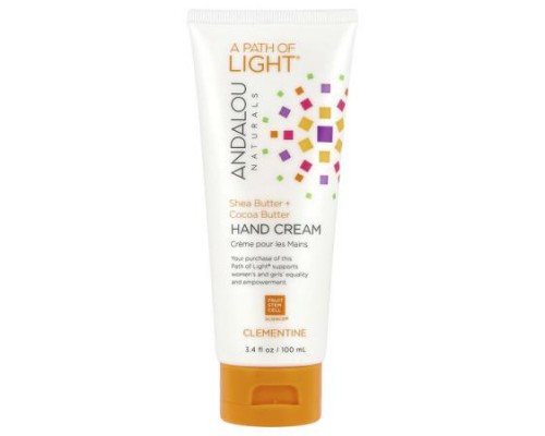 Andalou Naturals, A Path of Light®, Shea Butter + Cocoa Butter Hand Cream, Clementine, 3.4 fl oz (100 ml) Andalou Naturals, A Path of Light®, Shea Butter + Cocoa Butter Hand Cream, Clementine, 3.4 fl oz (100 ml)